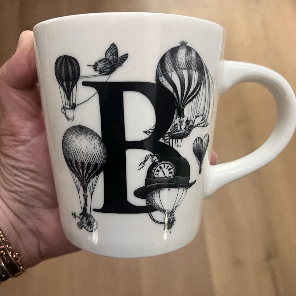 Williams-Sonoma Rory Dobner Letter "B" Buoyant Balloons Monogram Initial Mug New